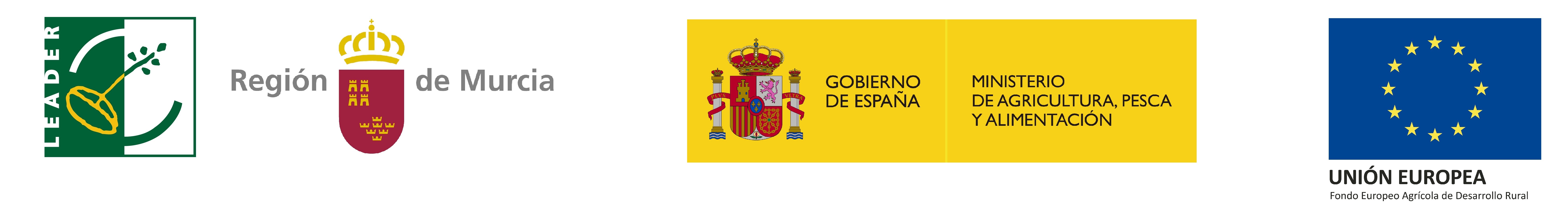 Logotipo Leader-Región de Murcia-Ministerio de Agricultura, Pesca y Alimentación-Unión Europea Web