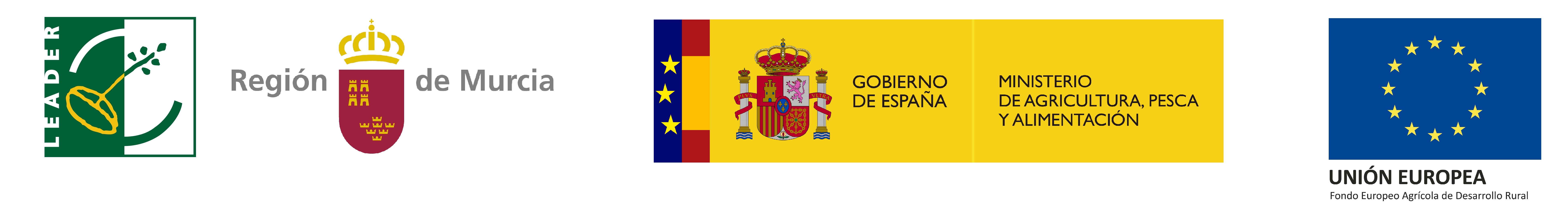 Logotipo Logotipo Leader-Región de Murcia-Ministerio de Agricultura, Pesca y Alimentación-Unión Europea No Web