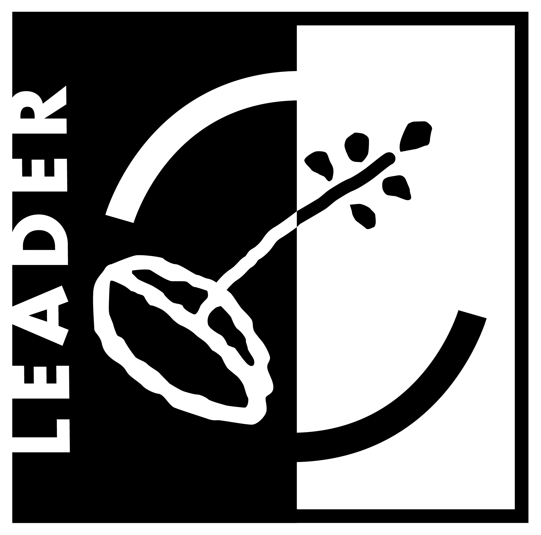 LEADER en blanco y negro